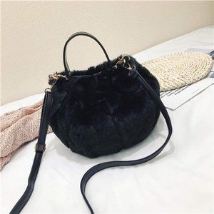 Faux Fur Tote Crossbody Bag Purse Handbag